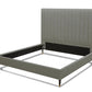 Modrest Hemlock - Modern Light Grey Velvet Bed