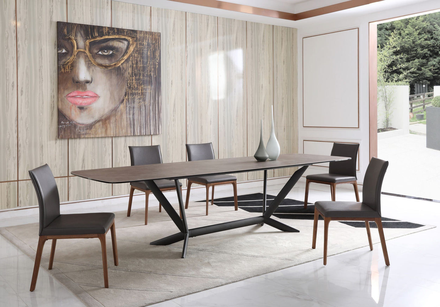 Modrest Herzog - Modern Grey Ceramic Dining Table