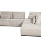 Coronelli Collezioni Hollywood - Italian Light Grey Leather RAF Chaise Sectional Sofa