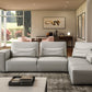 Coronelli Collezioni Hollywood - Italian Light Grey Leather RAF Chaise Sectional Sofa