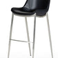 Modrest Hooper - Modern Black Eco-Leather Bar Stool (Set of 2)