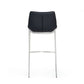 Modrest Hooper - Modern Black Eco-Leather Bar Stool (Set of 2)