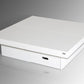 A&X Horizon - Modern White Crocodile Coffee Table w/ Pull Out Squares