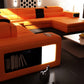 Divani Casa Polaris - Contemporary Orange Bonded Leather U Shaped Sectional Sofa with Lights