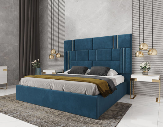 Modrest Adonis - Modern Blue Fabric Bed