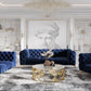 Divani Casa Sheila Modern Dark Blue Fabric Sofa Set
