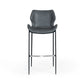 Modrest Ithaca - Industrial Dark Grey Eco-Leather Bar Stool (Set of 2)