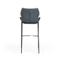 Modrest Ithaca - Industrial Dark Grey Eco-Leather Bar Stool (Set of 2)