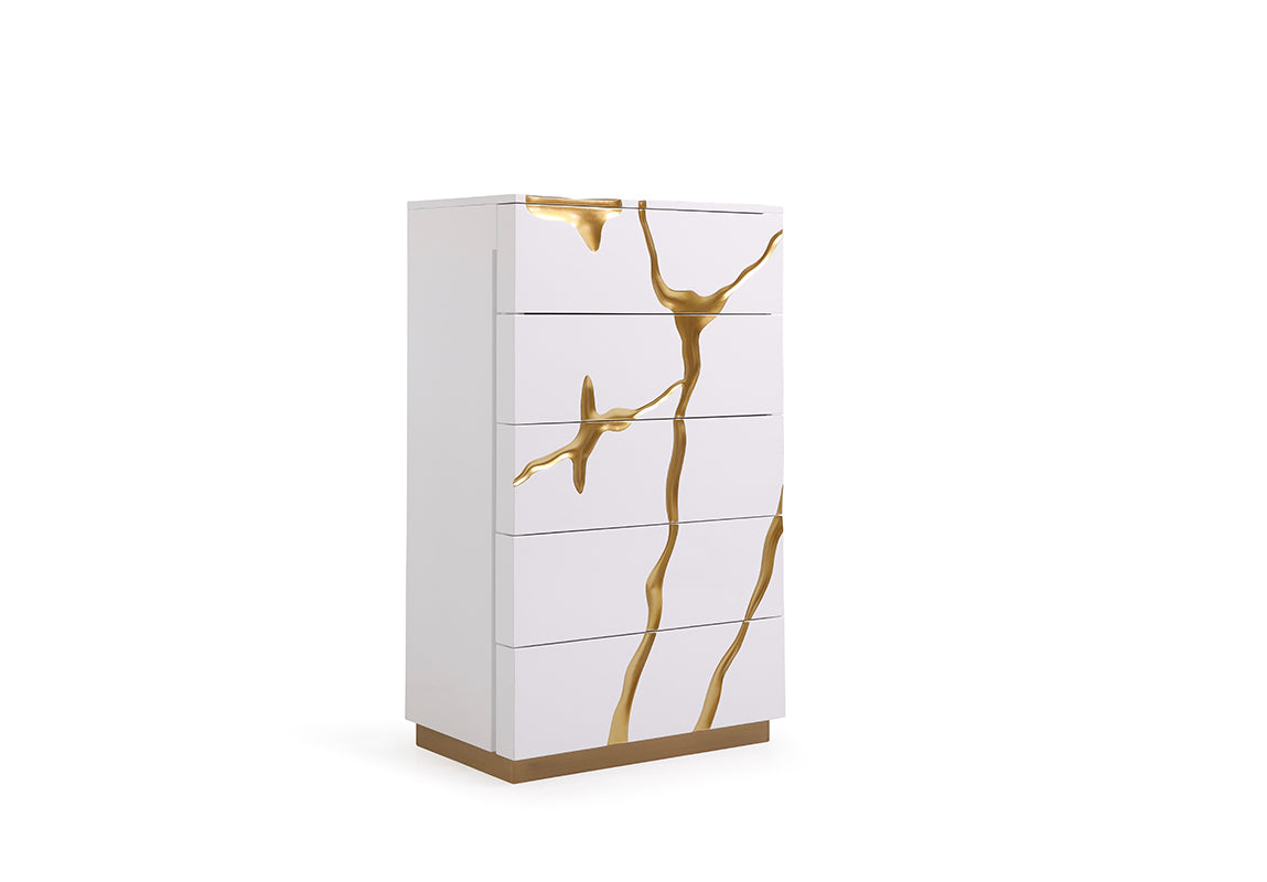 Modrest Aspen Modern White & Gold Chest