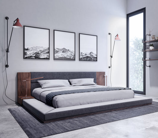 Nova Domus Jagger Modern Dark Grey & Walnut Bed