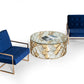 Modrest Javier Modern Glass & Gold Round Coffee Table