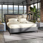 Modrest Jolene - Eastern King Dark & Light Grey Leatherette Bed