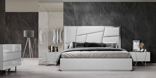 Modrest Chrysler Modern White Bonded Leather Bed