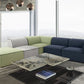 Divani Casa Polo - Modern Green + Blue + Grey Fabric Modular Sectional Sofa
