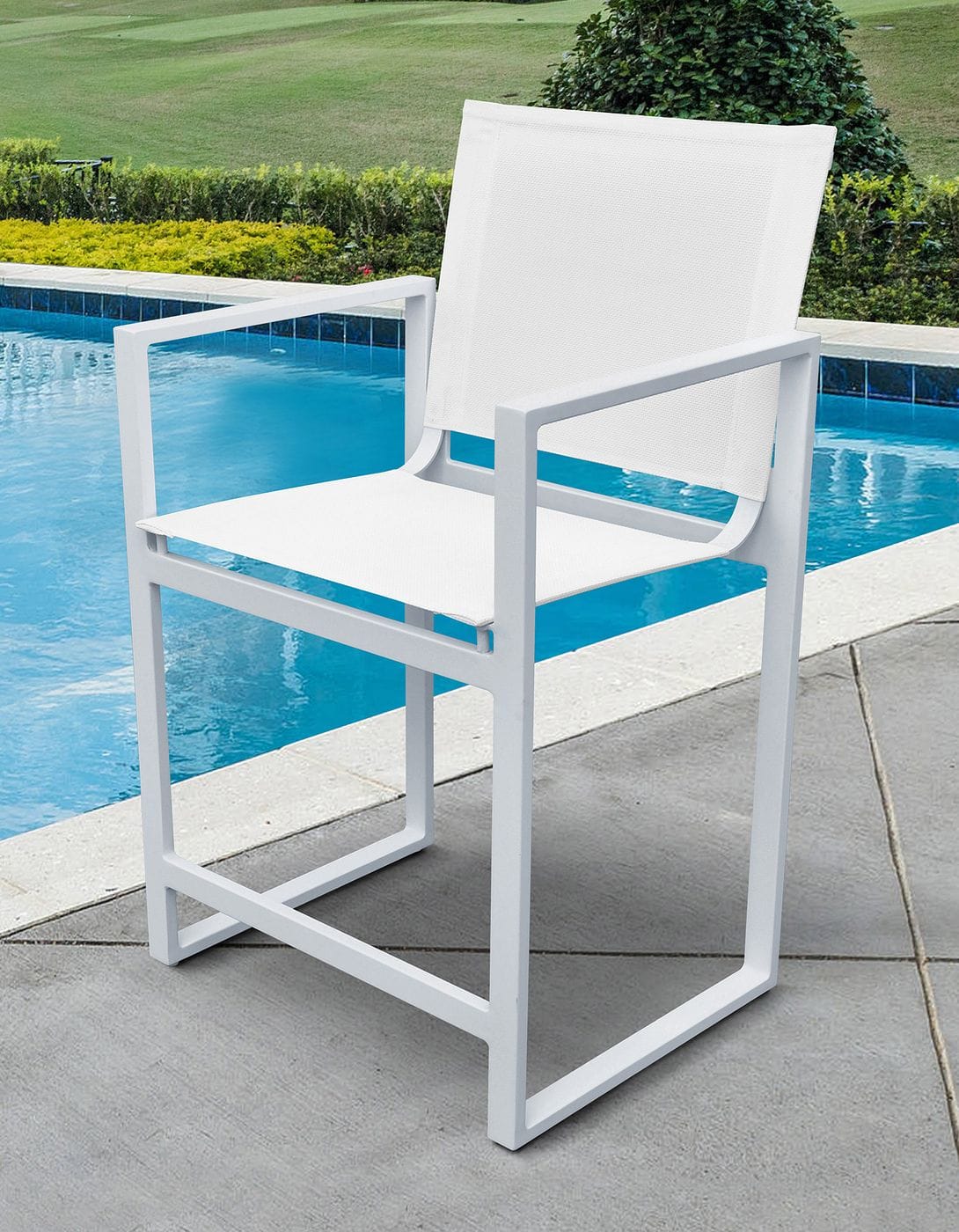 Renava Kayak - Modern White Outdoor Counter Stool