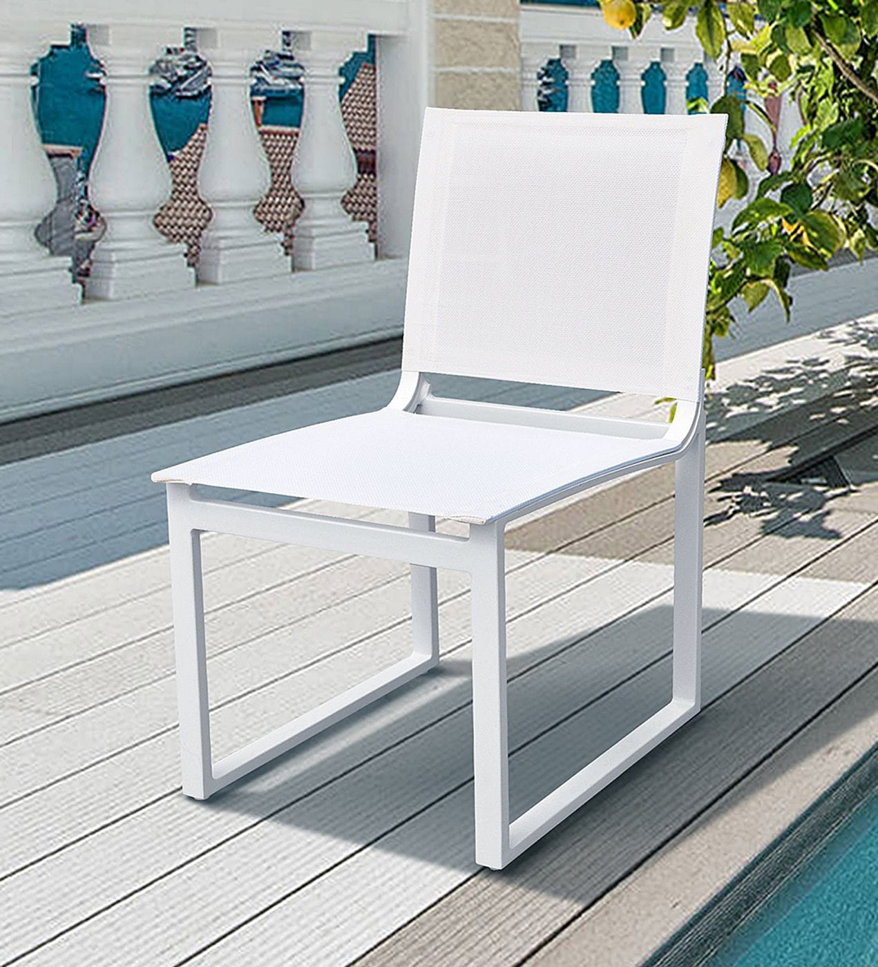Renava Kayak - Modern Outdoor White Dining Chair (Set of 2)