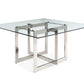 Modrest Keaton - Square Modern Glass + Stainless Steel Dining Table