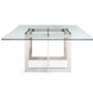 Modrest Keaton - Square Modern Glass + Stainless Steel Dining Table