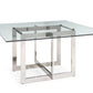 Modrest Keaton - Square Modern Glass + Stainless Steel Dining Table