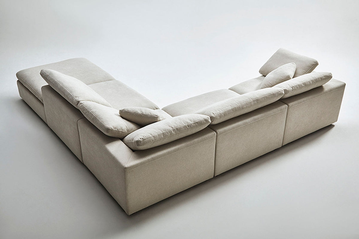 Divani Casa Kramer - Modern Modular Cream Fabric Sectional Sofa