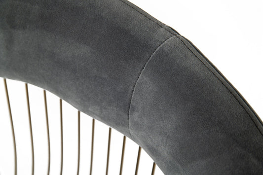 Modrest Lauren - Grey Velvet and Brushed Gold Dining Chair