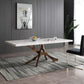 Modrest Legend - Modern White Marble & Rosegold Dining Table