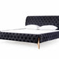 Modrest Legend - Modern Black Velvet & Rosegold Bed