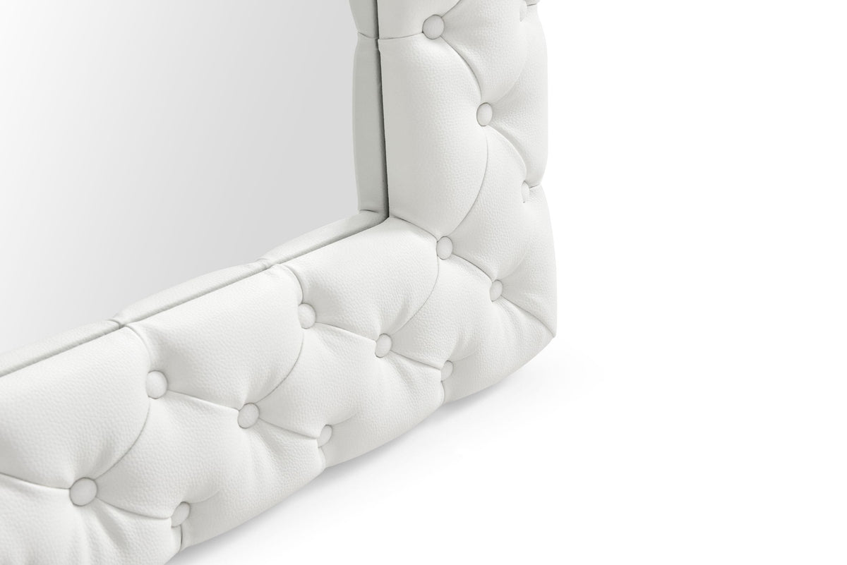 Modrest Legend - Modern White Bonded Leather Floor Mirror