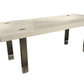 Modrest Lenny- Modern White High Gloss & Stainless Steel Gun Metal Dining Table