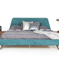 Modrest Lewis Mid-Century Modern Teal & Walnut Bed
