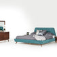 Modrest Lewis Mid-Century Modern Teal & Walnut Bed