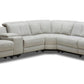 Divani Casa Lloyd - Modern Grey Fabric Sectional with Recliners + Console