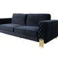 Divani Casa Lori - Modern Velvet Glam Black & Gold Sofa