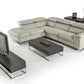 Divani Casa Maine - Modern Light Grey Eco-Leather Left Facing Sectional Sofa with Recliner