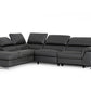 Divani Casa Maine - Modern Dark Grey Eco-Leather Left Facing Sectional Sofa with Recliner