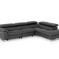 Divani Casa Maine - Modern Dark Grey Eco-Leather Right Facing Sectional Sofa with Recliner