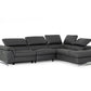 Divani Casa Maine - Modern Dark Grey Eco-Leather Right Facing Sectional Sofa with Recliner