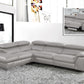 Divani Casa Maine - Modern Medium Grey Eco-Leather Left Facing Sectional Sofa with Recliner