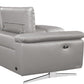 Divani Casa Maine - Modern Medium Grey Eco-Leather Left Facing Sectional Sofa with Recliner