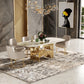 Modrest Marmot - White Marble and Champagne Gold Dining Table
