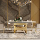 Modrest Marmot - White Marble and Champagne Gold Dining Table