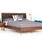 Modrest Marshall Mid-Century Modern Brown Fabric & Walnut Bed
