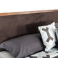 Modrest Marshall Mid-Century Modern Brown Fabric & Walnut Bed