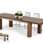 Modrest Maxi - Modern Walnut & Stainless Steel Dining Table