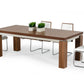 Modrest Maxi - Modern Walnut & Stainless Steel Dining Table