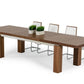 Modrest Maxi - Modern Walnut & Stainless Steel Dining Table