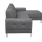 Divani Casa Forli - Modern Grey Fabric Right Facing Sectional Sofa