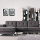 Divani Casa Forli - Modern Grey Fabric Left Facing Sectional Sofa