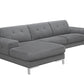 Divani Casa Forli - Modern Grey Fabric Left Facing Sectional Sofa