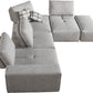 Divani Casa Platte - Modern Grey Fabric Modular Sectional Sofa